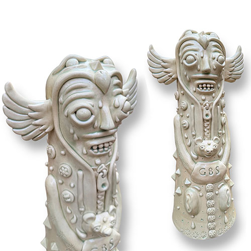 Michael Gates 16" Wide Eyed Winged Sculpture DP6150